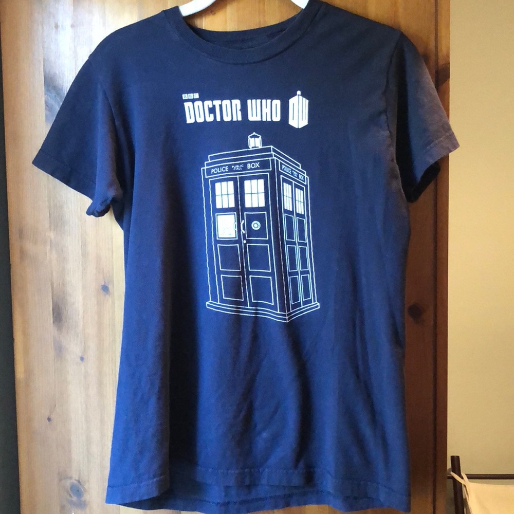 Doctor Who Navy Tardis T-Shirt, Small